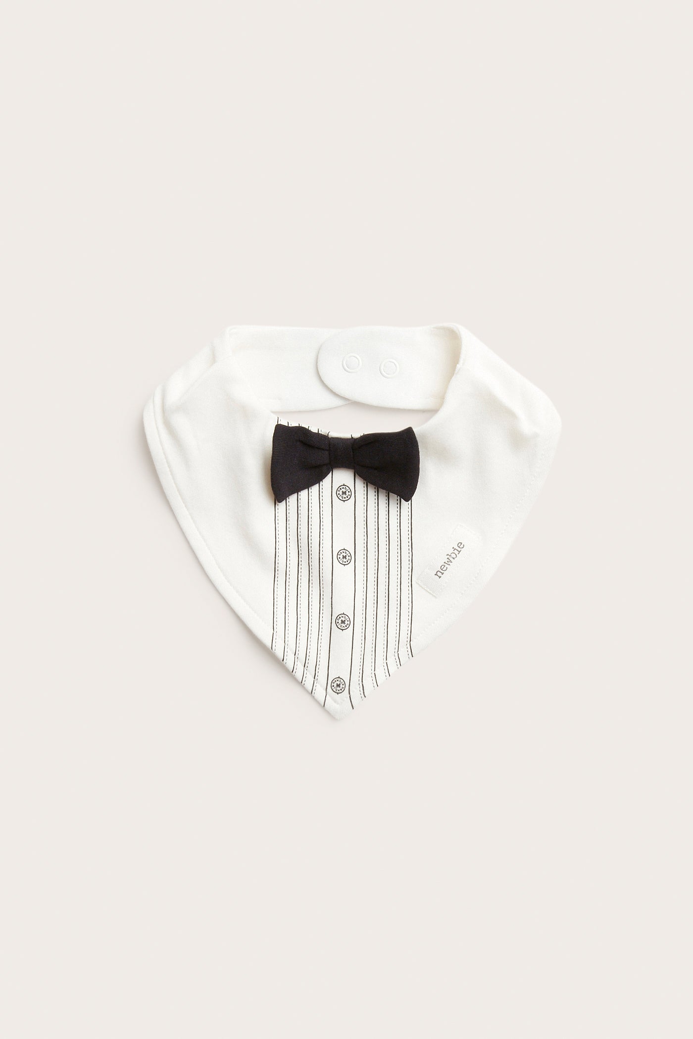Baby white bow tie bib