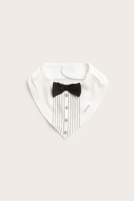 Baby white bow tie bib