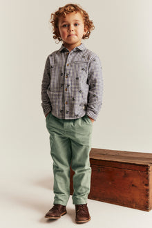 Kids' green textured woven trousers
