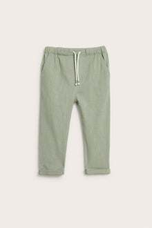Kids' green textured woven trousers