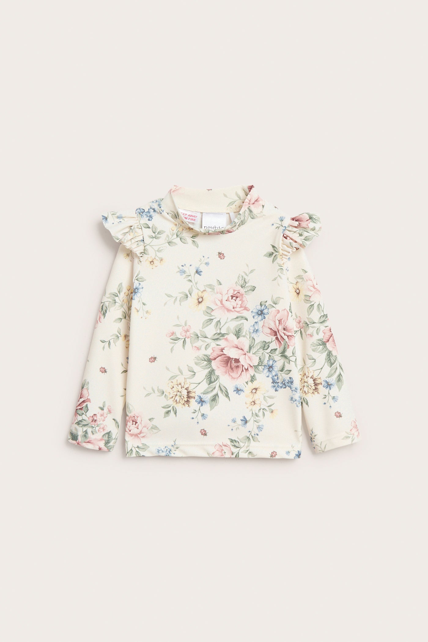 Baby & kids' white floral UV top with frills