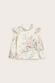 Baby & kids' white floral UV top with frills