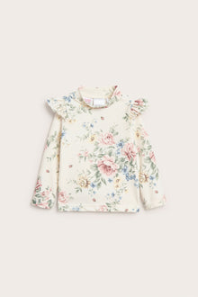 Baby & kids' white floral UV top with frills
