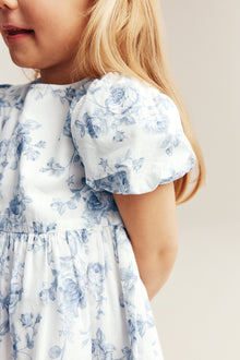 Kids floral embroidered short sleeve dress