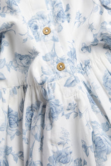 Kids floral embroidered short sleeve dress