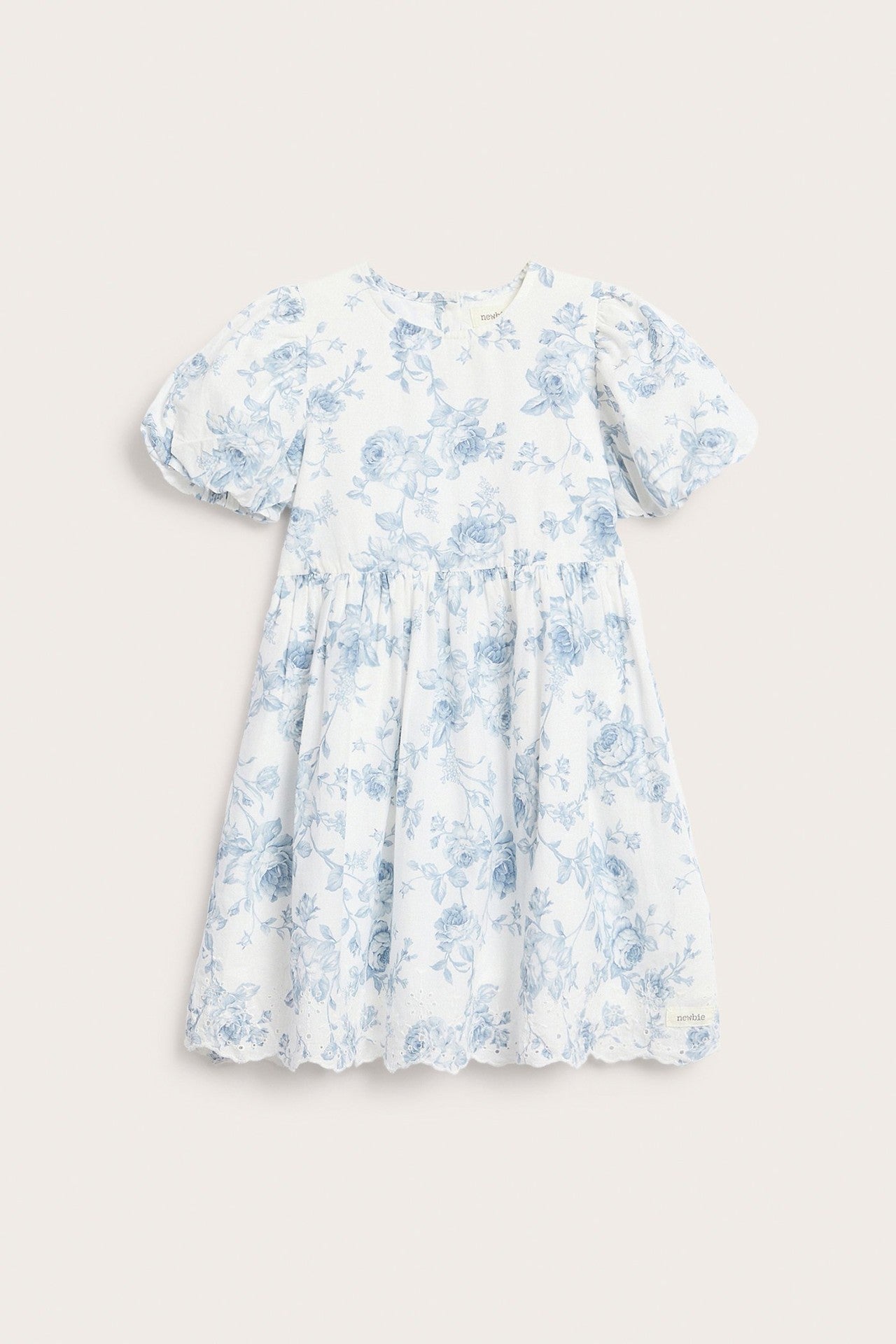Kids floral embroidered short sleeve dress