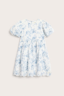 Kids floral embroidered short sleeve dress