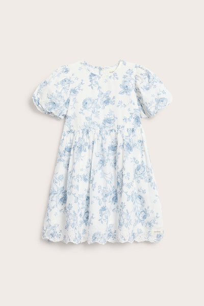 Kids floral embroidered short sleeve dress