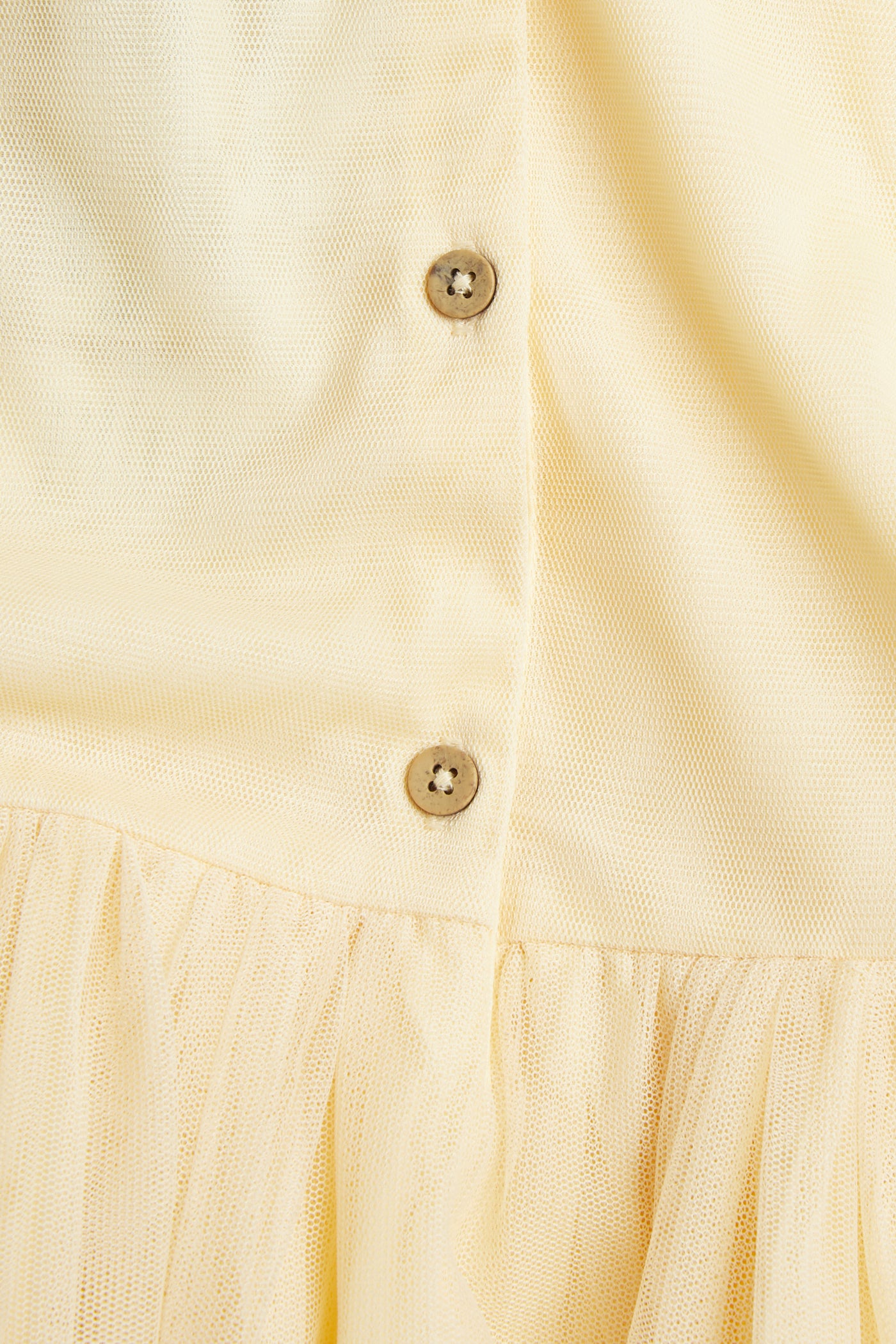 Kids yellow mesh dress with embroidery