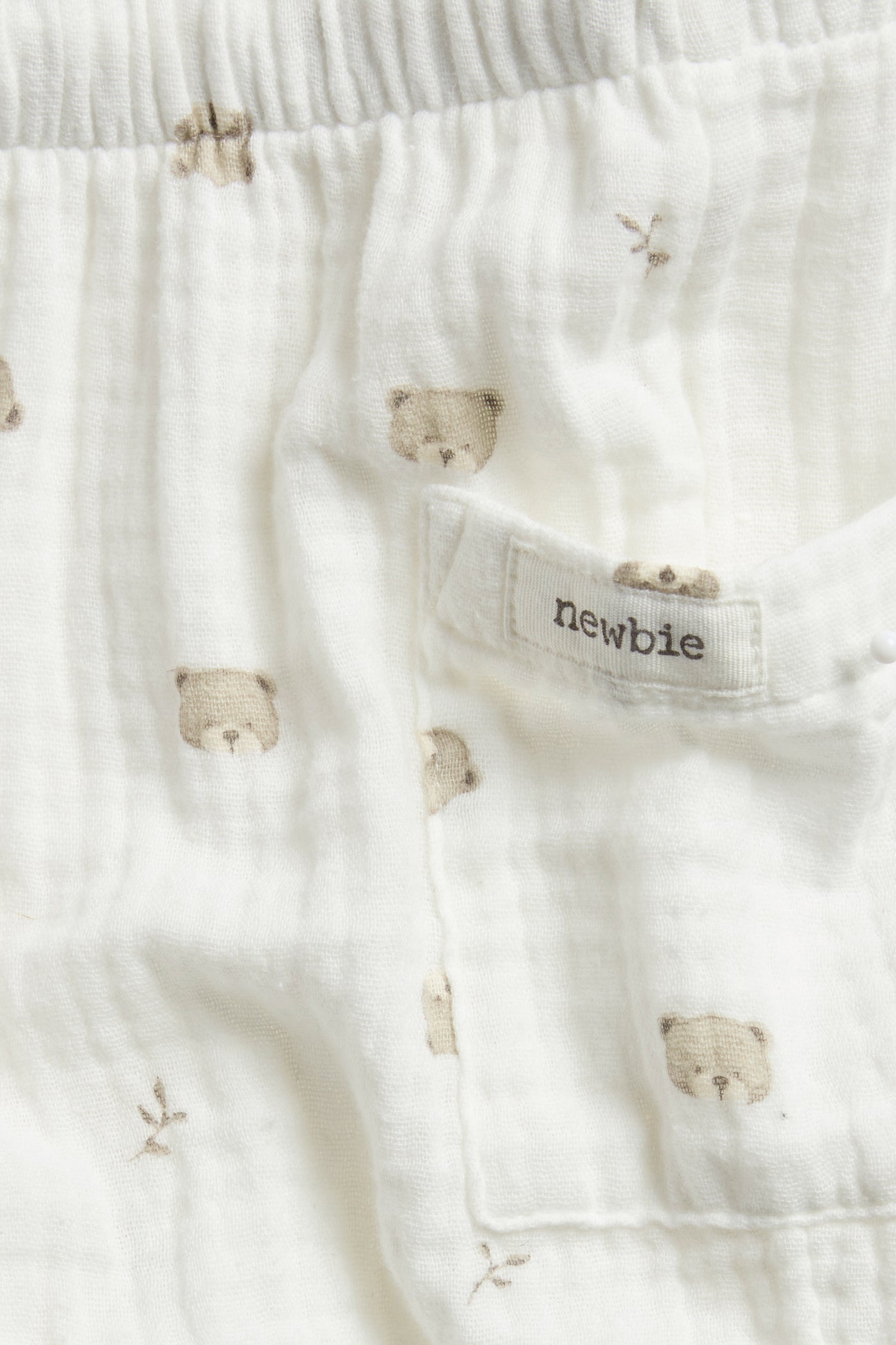 Baby white trousers with bear print