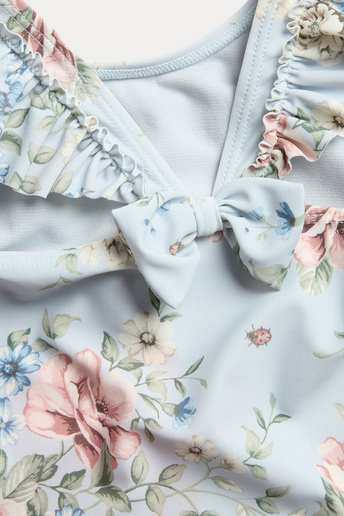 Baby & kids' blue floral frill swimsuit