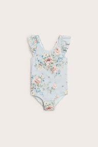 Baby & kids' blue floral frill swimsuit