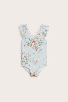 Baby & kids' blue floral frill swimsuit