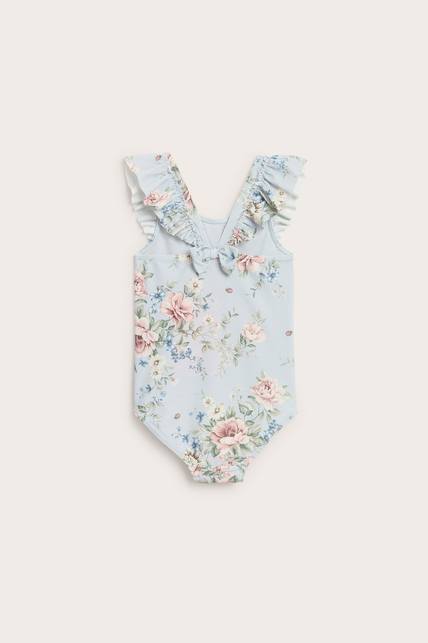 Baby & kids' blue floral frill swimsuit