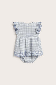 Baby checked bodysuit with frills