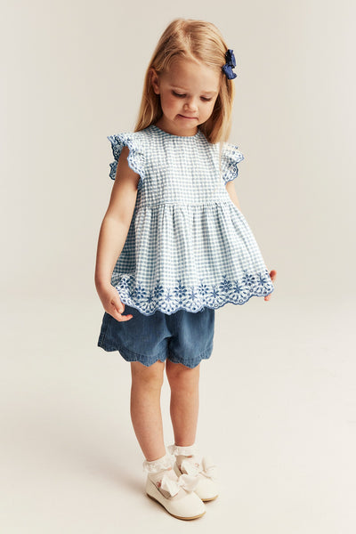 Kids peplum blouse with embroidery