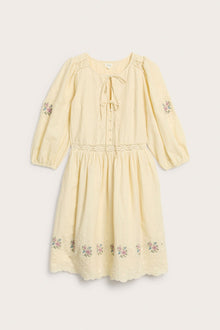 Women's yellow embroidered dress