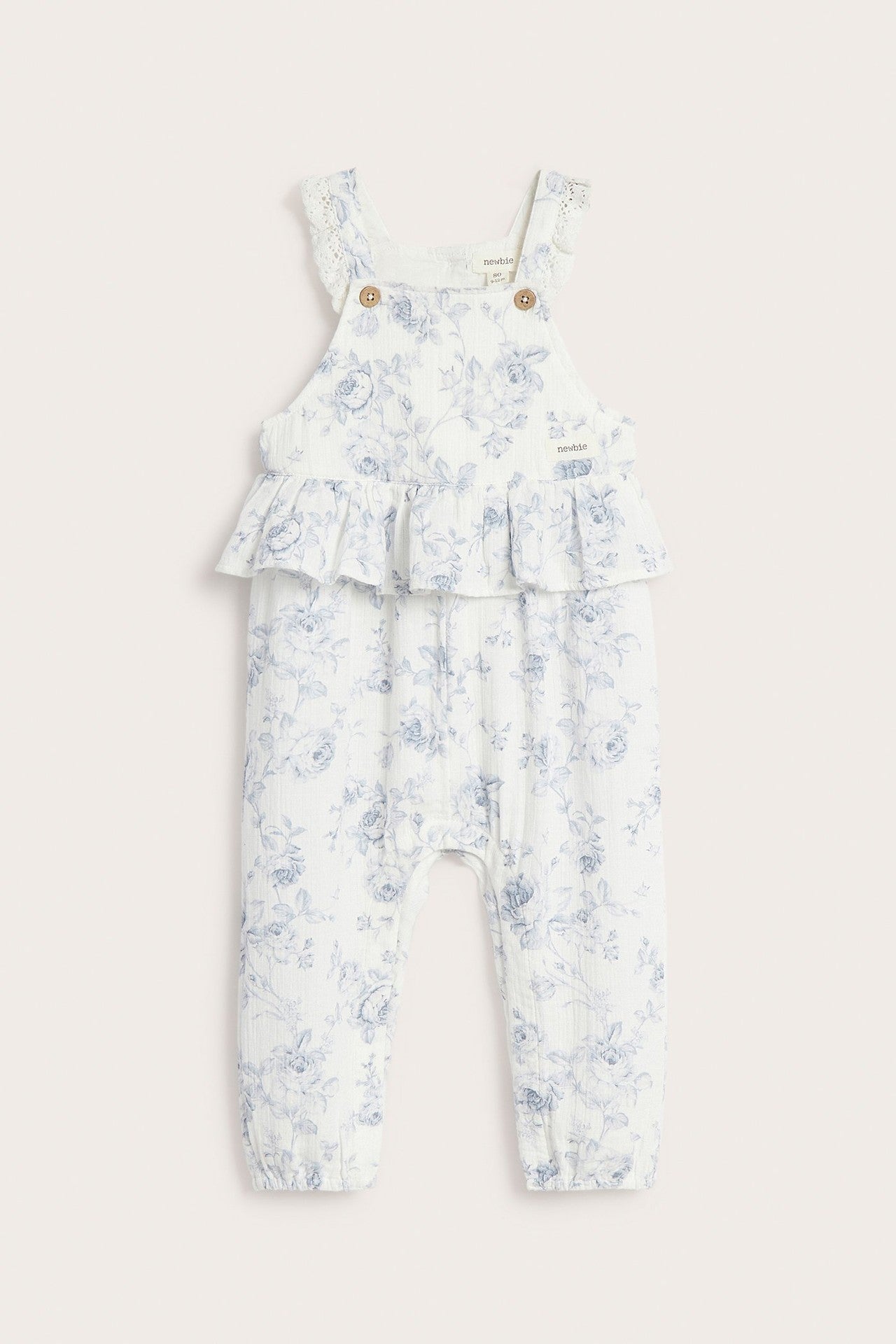Baby floral dungarees with frill