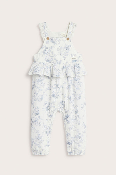 Baby floral dungarees with frill