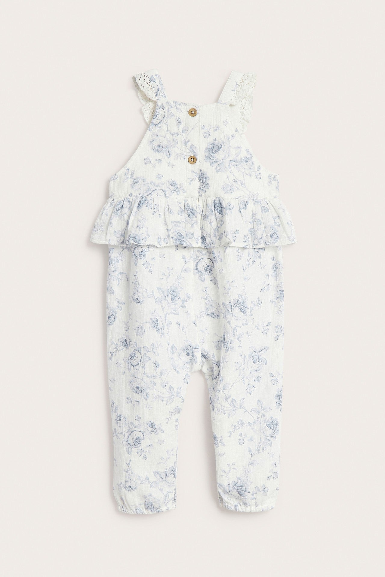 Baby floral dungarees with frill