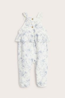 Baby floral dungarees with frill
