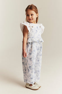 Kids floral jumpsuit with frill