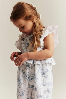 Kids floral jumpsuit with frill