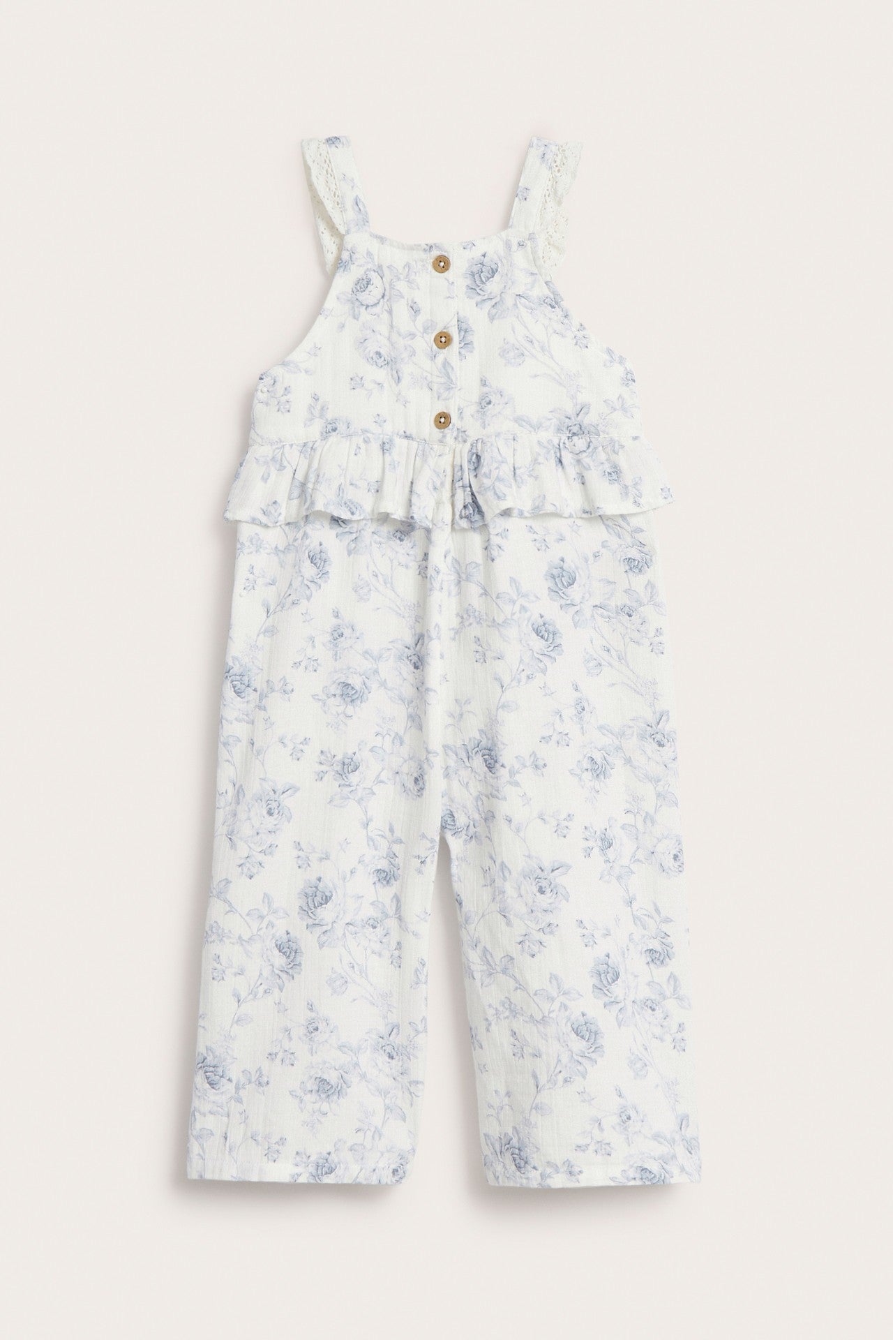 Kids floral jumpsuit with frill
