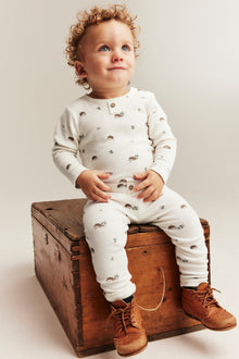 Baby white hedgehog-patterned bodysuit