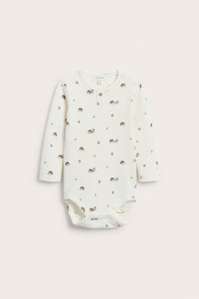 Baby white hedgehog-patterned bodysuit