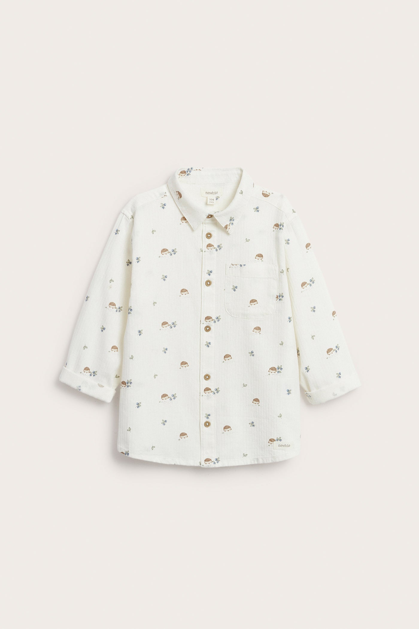 Kids’ white shirt with hedgehog pattern