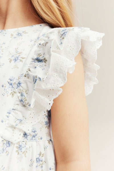 Kids floral dress with frill