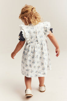 Baby white floral dress with lace