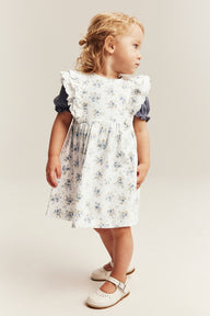 Baby white floral dress with lace