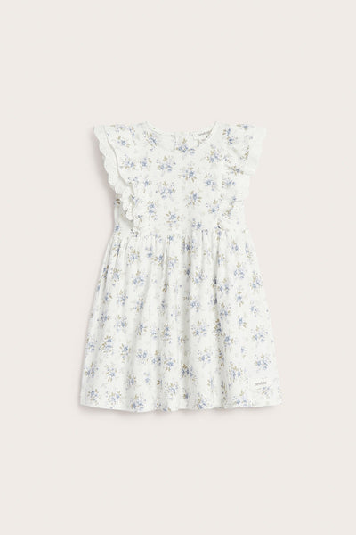 Baby white floral dress with lace