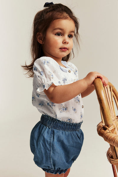 Baby floral short-sleeve bodysuit