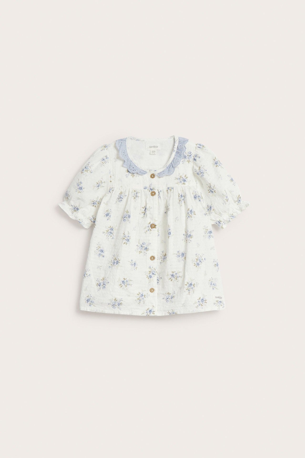 Kids white floral short sleeve blouse