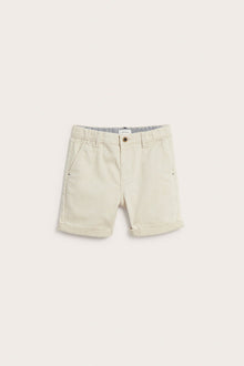 Kids beige woven shorts with pockets