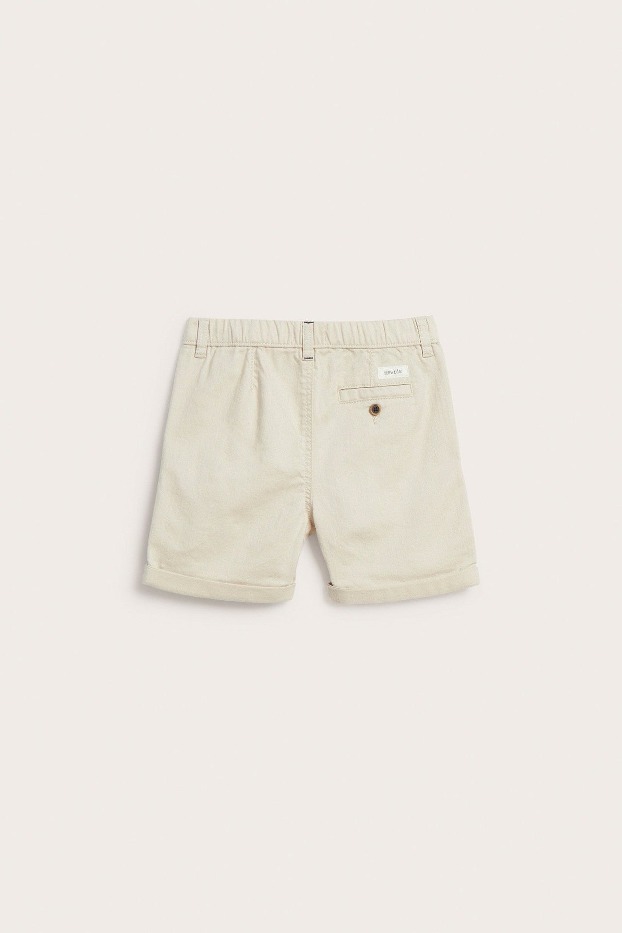 Kids beige woven shorts with pockets