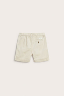 Kids beige woven shorts with pockets