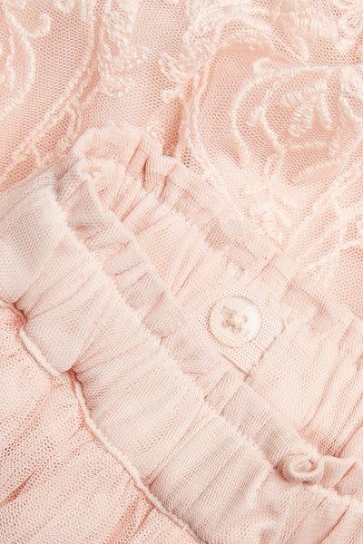 Baby & kids' pink embroidered mesh skirt