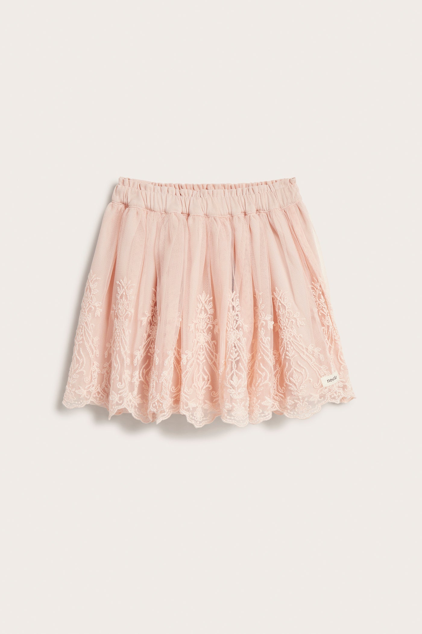 Baby & kids' pink embroidered mesh skirt