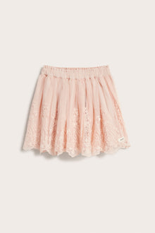 Baby & kids' pink embroidered mesh skirt