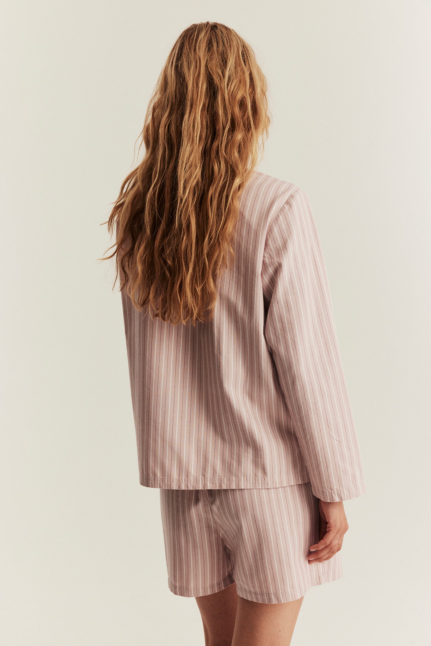 Women's pink striped pyjamas set