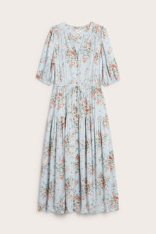Women's blue floral viscose dress