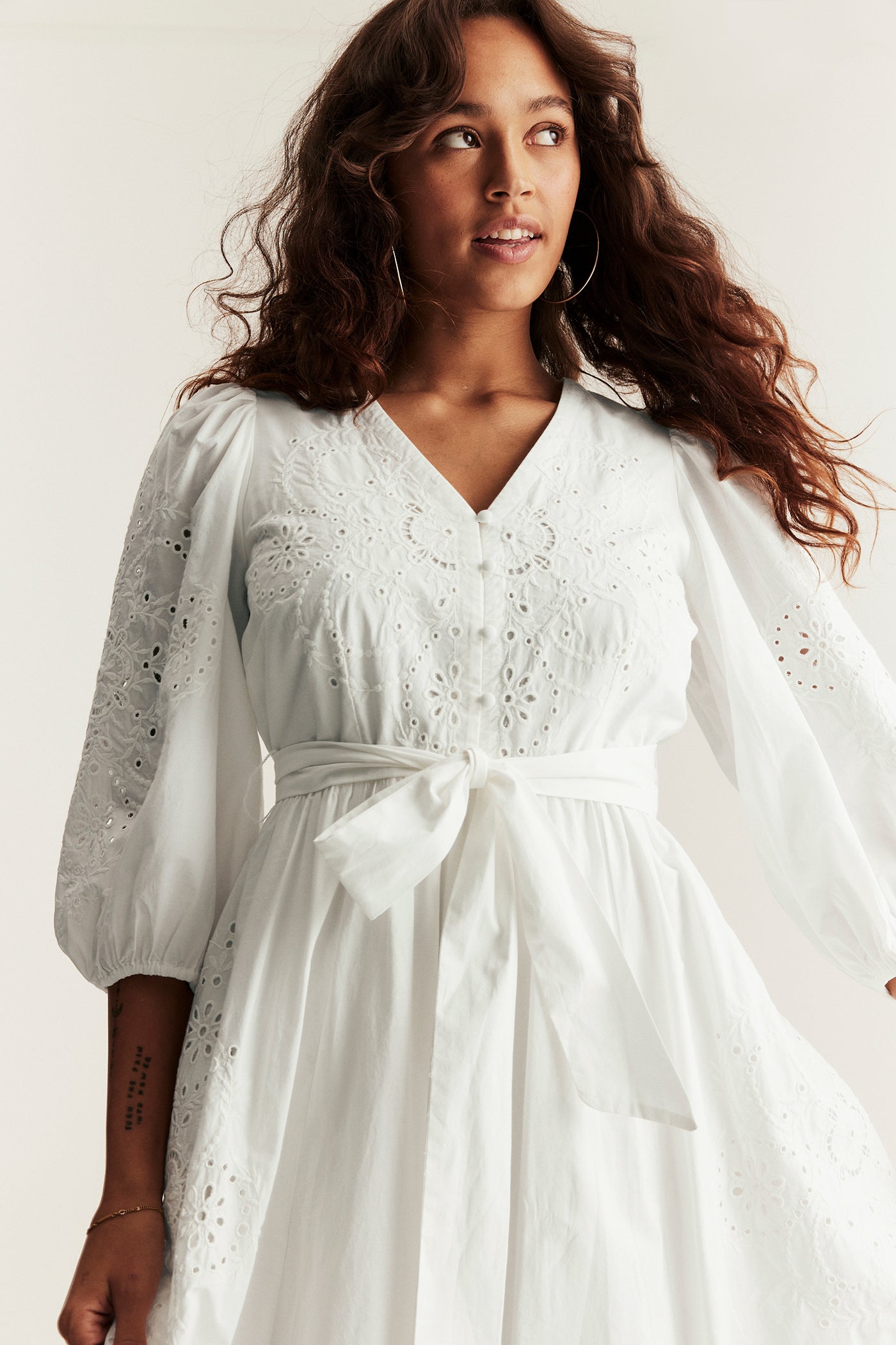 Women’s white embroidered dress