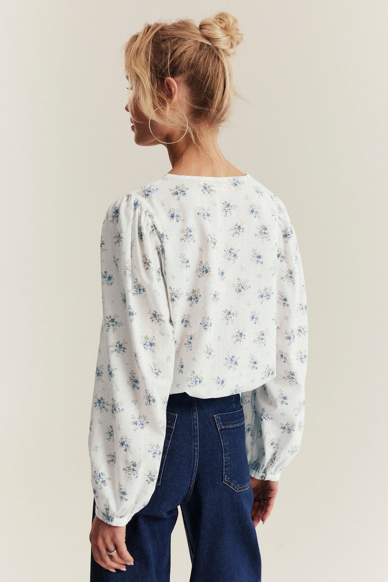 Women's white floral blouse