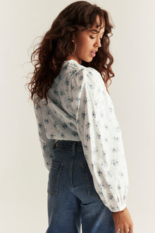 Women's white floral blouse