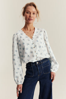 Women's white floral blouse