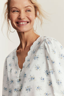 Women's white floral blouse